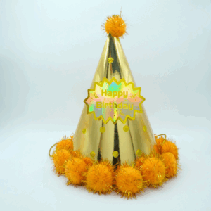 Gorrito naranja con pompones